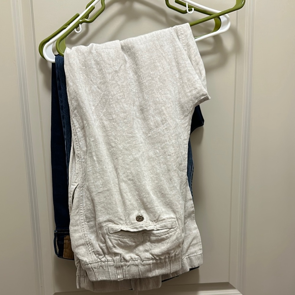 White and Blue Chinos & Khakis Pants
